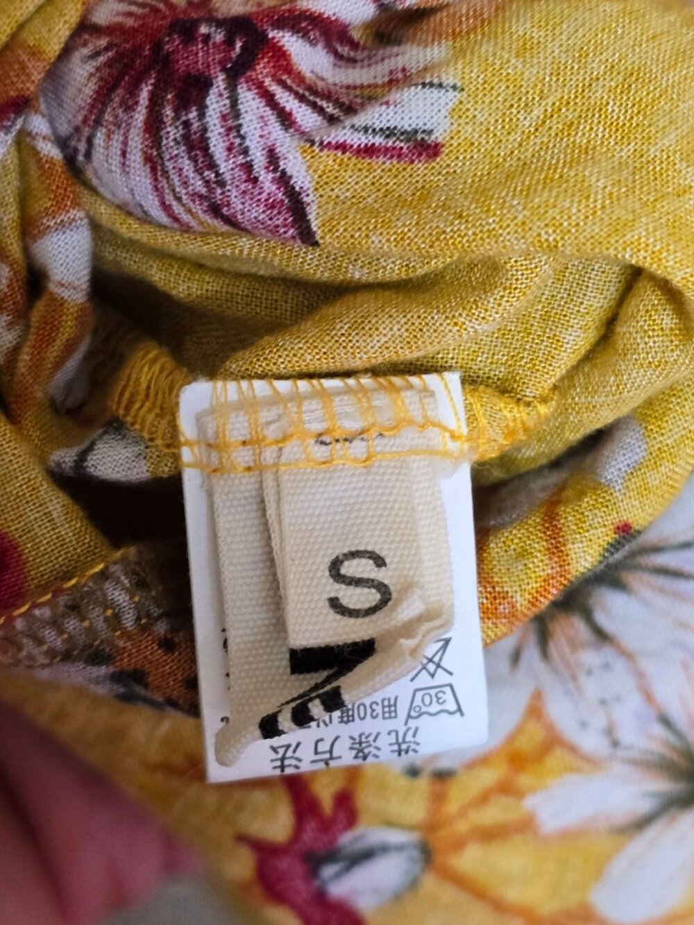 Yellow Floral 100% Cotton Spaghetti Strap Sundress Small Boho Cottage Core - Picture 4 of 8